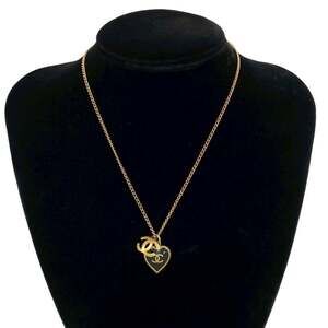CHANEL Black Logo Necklace